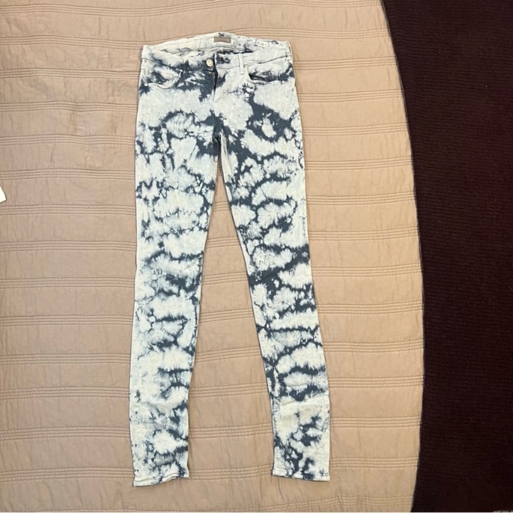 MOTHER The Looker tie-dye Skinny Jean in Ice Breaker Size 26 Luxury Boho Spring - Picture 8 of 9